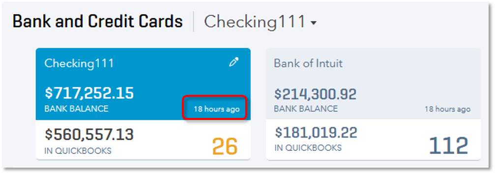 View time of most recent automatic updates in QuickBooks Online