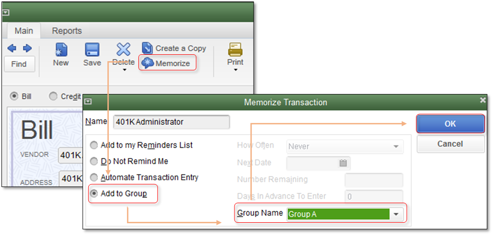 How do i export my memorized transactions from quickbooks for mac 2016