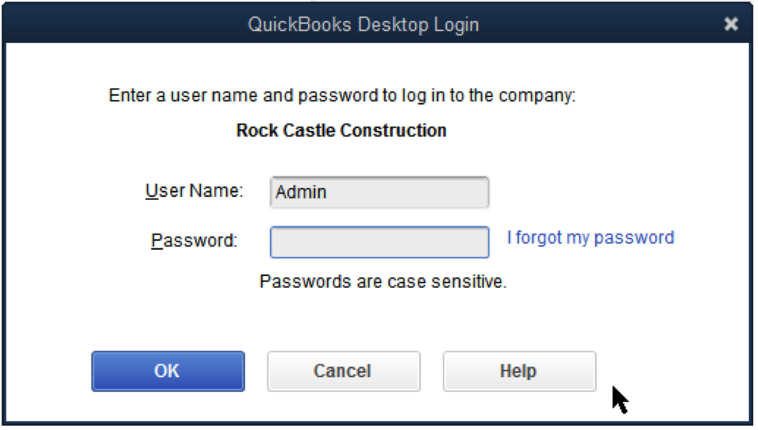 quickbooks accountant desktop 2015 remove password