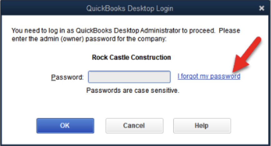 quickbooks update bank password for mac