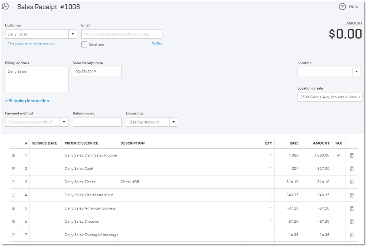 entering deposits quickbooks for mac