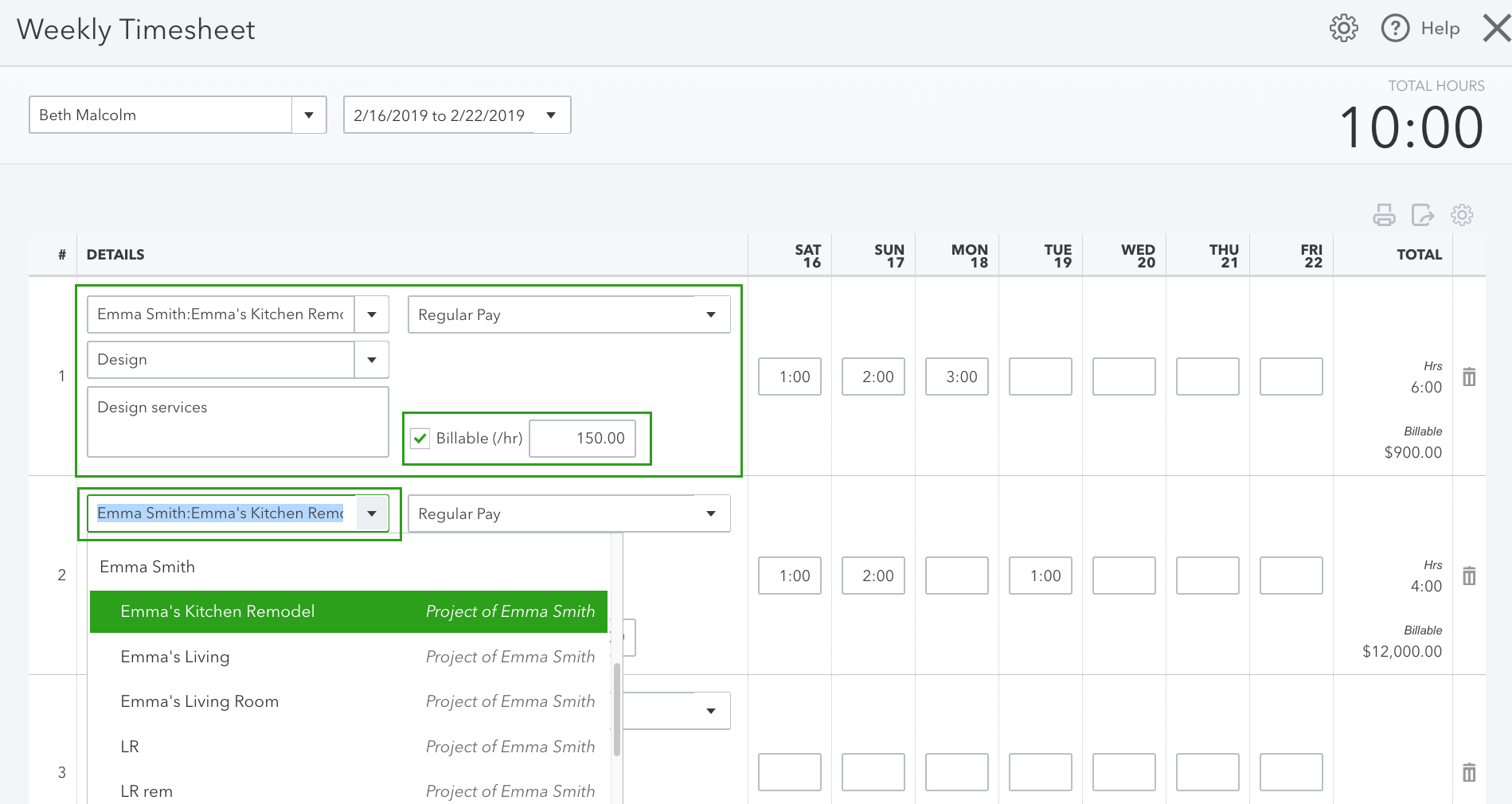 Invoice customers for project time and expenses - Add billable timesheet