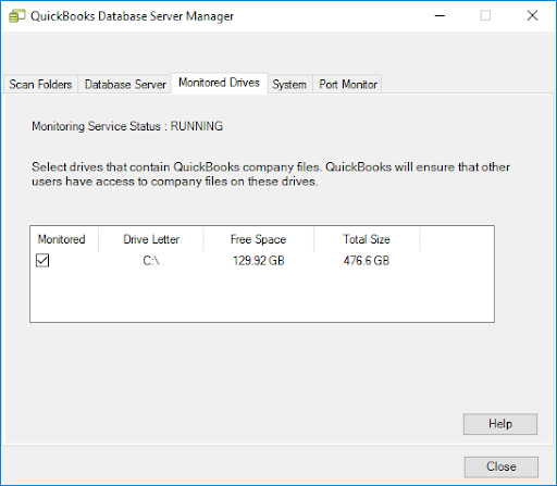 This image shows your available drives. These are the ones that hold your company files. 