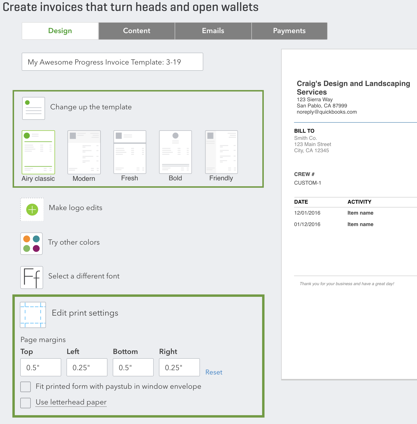 Partial Payment Invoice Template Database