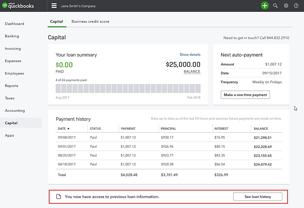 quickbooks small business loan