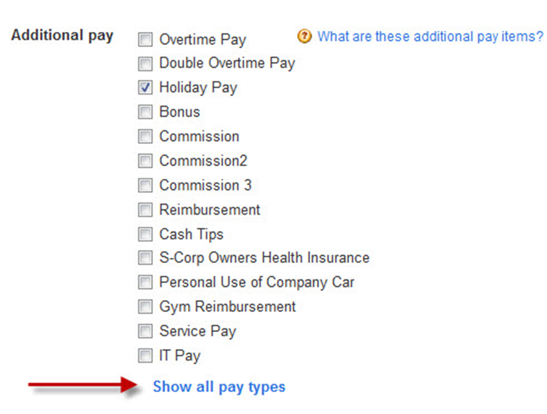 Additional pay types in QuickBooks Payroll