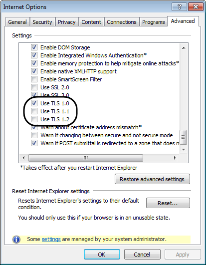 enable tls 1.2 windows 10 for quickbooks