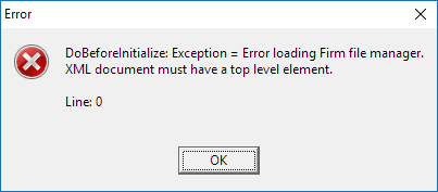 Error when loading file manager