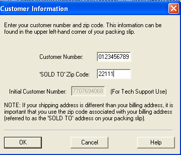 billing zipcode in customer information