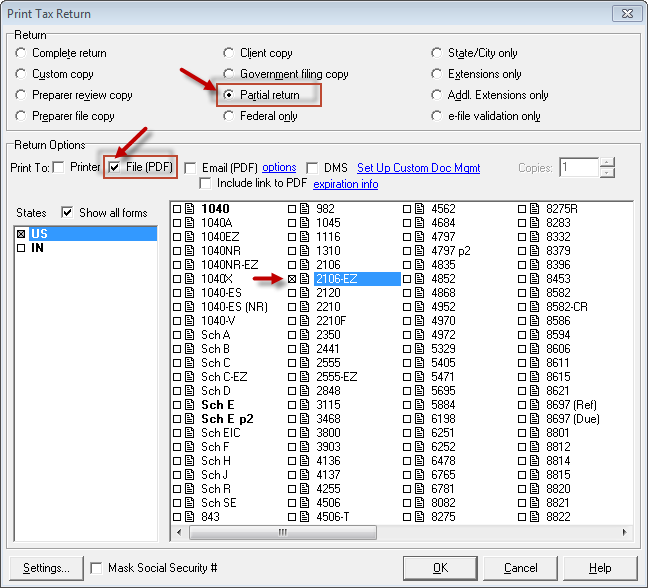 printing specific pages or