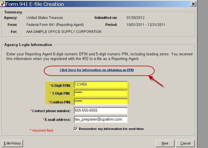 Troubleshooting 940/941 efile reject error 5digit PIN & 6digit EFIN