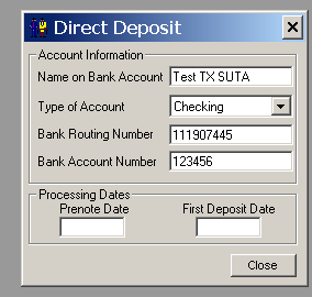 Splitting direct deposits between multiple bank accounts in EasyACCT