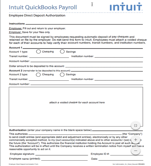 Free printable direct deposit forms