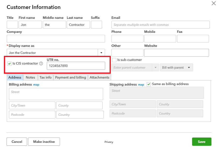 Quickbooks Subcontractor Chart Of Accounts