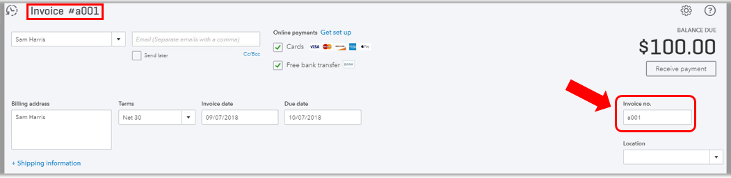 number invoice form invoice How number the on forms change sales to