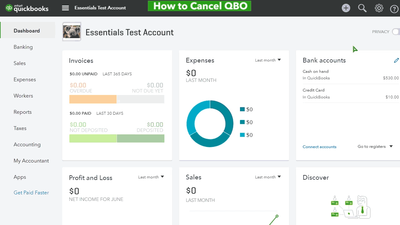 how do i cancel an account in quickbooks accountant online
