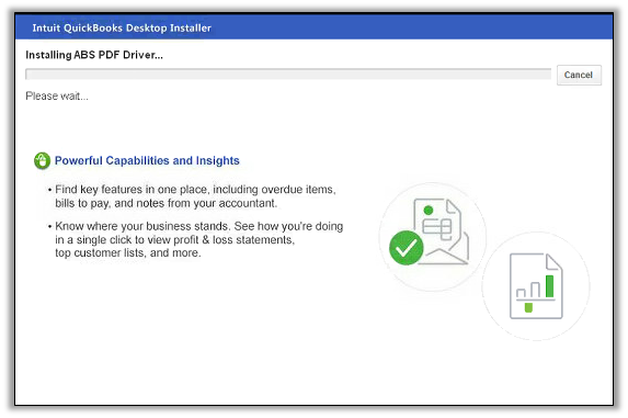 quickbooks 2017 plus hangs on abs pdf driver install
