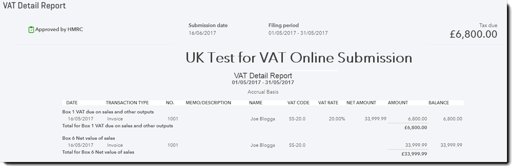 VAT detail report