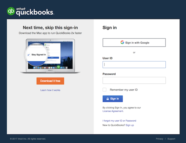 quickbooks intuit login