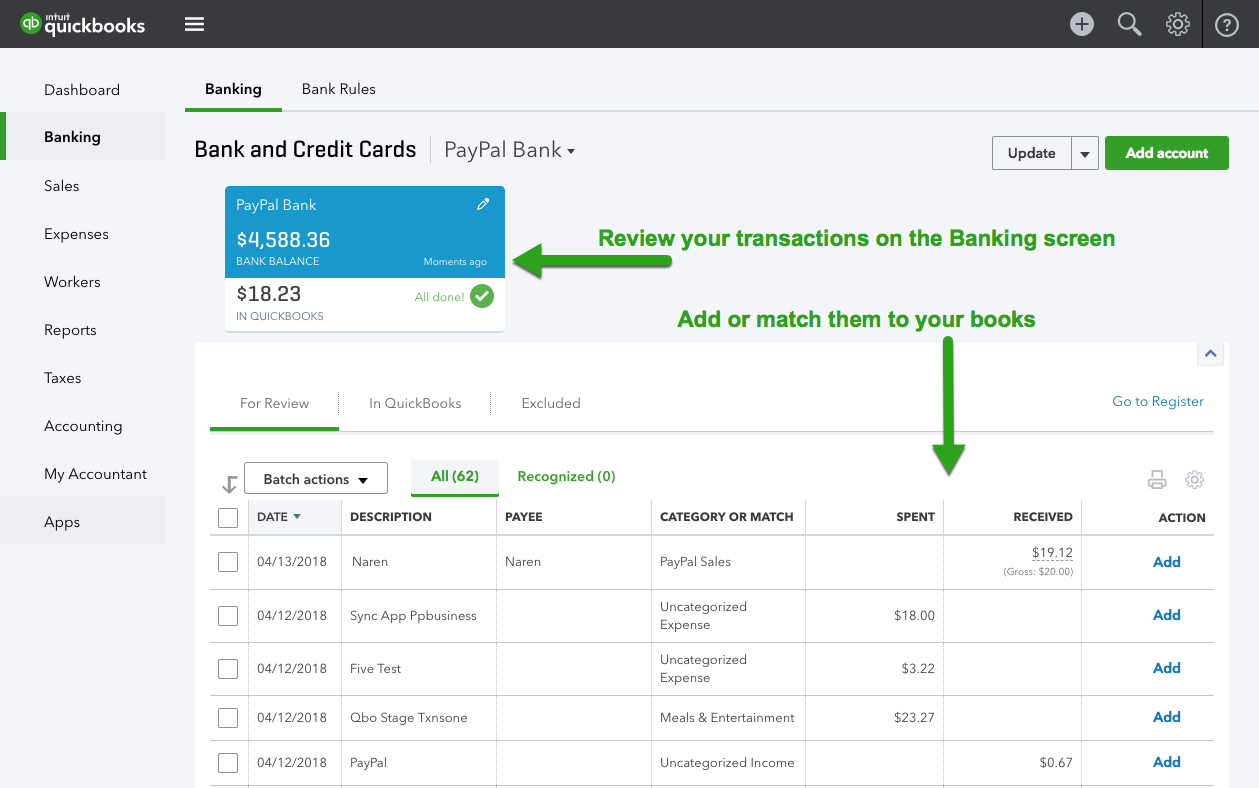 Connect  into QuickBooks Online