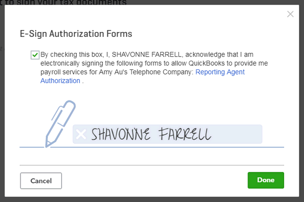 Use e-signature to sign authorization forms - QuickBooks Community