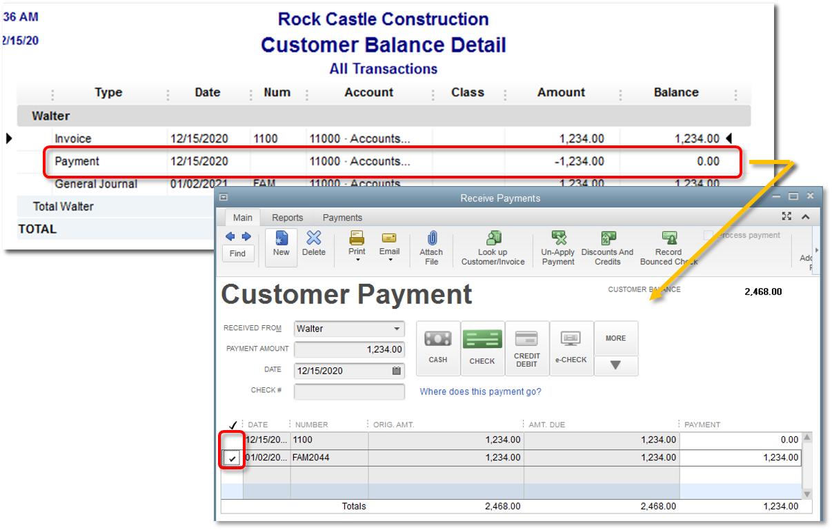 record a bounced check in quickbooks for mac