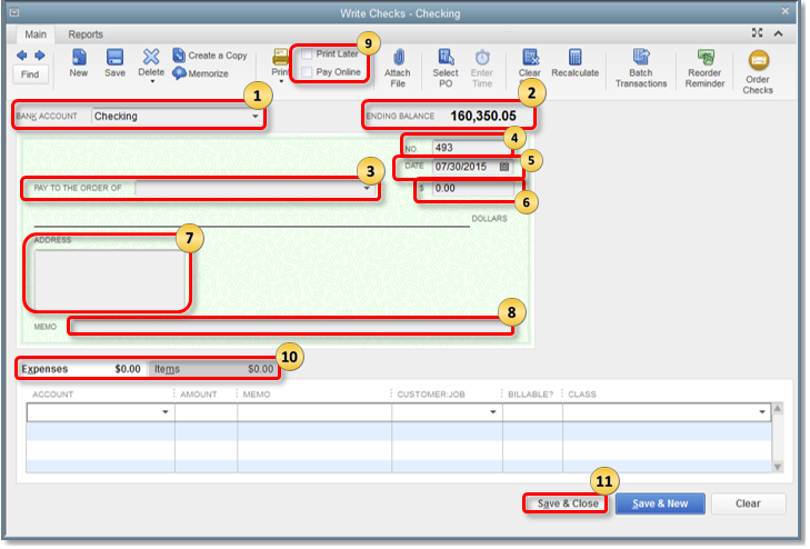 quickbooks for mac check number