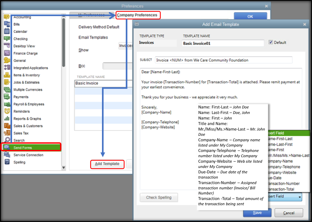 Insert, edit or delete fields in custom templates For How To Change Invoice Template In Quickbooks