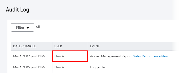 Audit Log QuickBooks Online