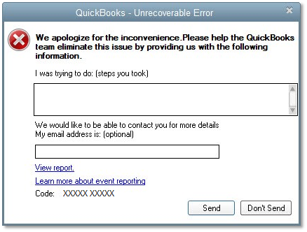 QuickBooks Unrecoverable Error Message