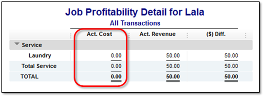 Job Profitability Detail Report