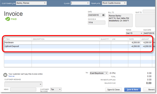 entering deposits quickbooks for mac